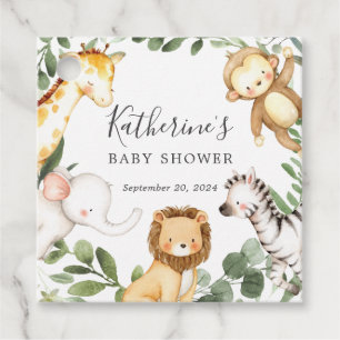Safari Animals Baby Shower Favor Tag