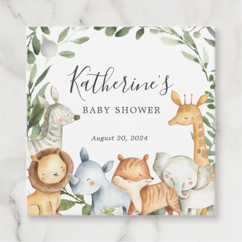 Safari Animals Baby Shower Favor Tag