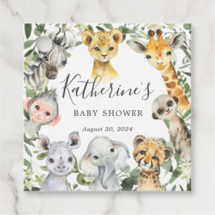Safari Animals Baby Shower Favor Tag