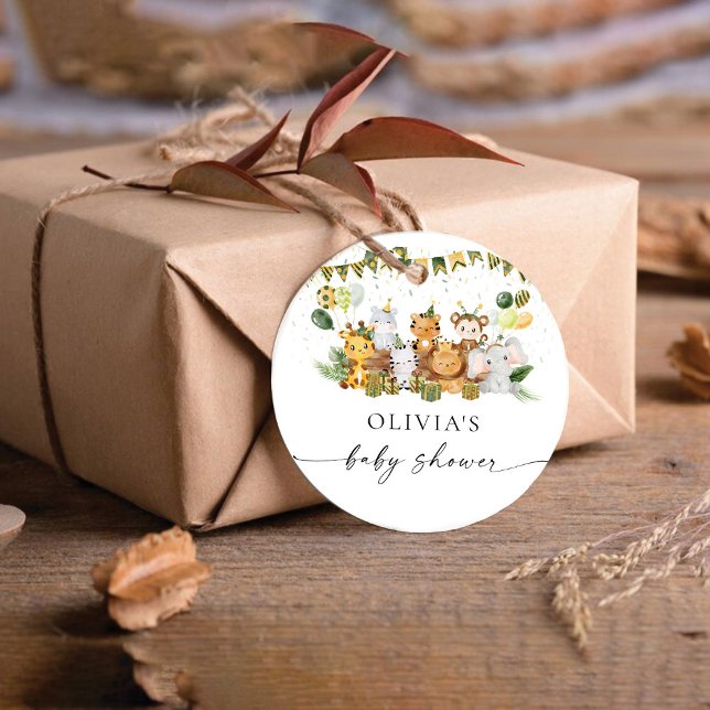 Safari Animals  Baby Shower Favor Tag (Creator Uploaded)