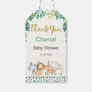Safari Animals Baby Shower Favor tag
