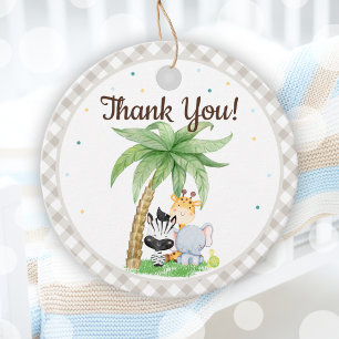 Safari Animals Baby Shower Favor Tags