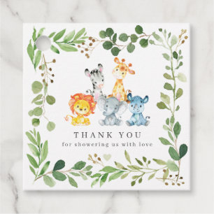 Safari Animals Baby Shower Favor Tags Gift Tags