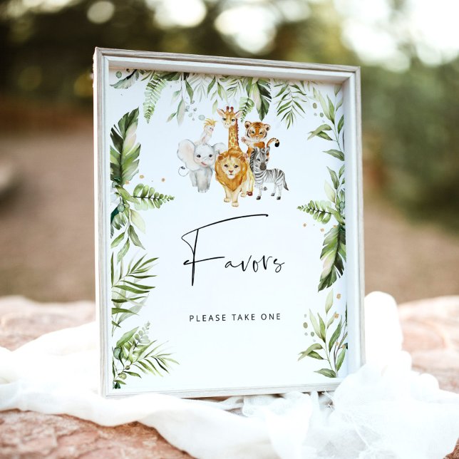 Safari animals baby shower favors poster (Creator Uploaded)