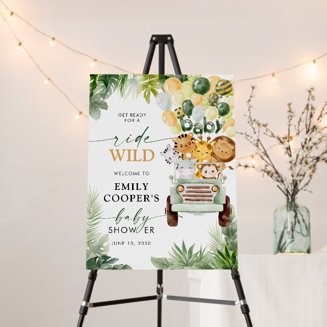 Safari Animals Baby Shower Foam Boards (In Situ (Stand))