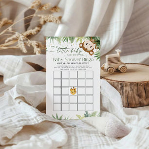 Safari Animals Baby Shower Game BINGO