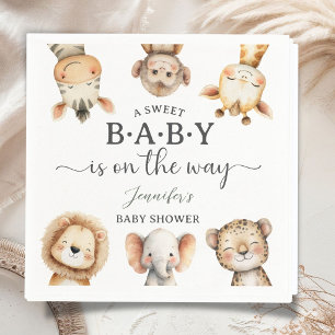 Safari Animals Baby Shower Gender Neutral Jungle Napkins