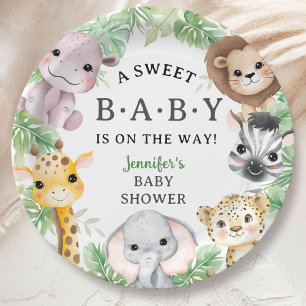 Safari Animals Baby Shower Gender Neutral Jungle Paper Plates