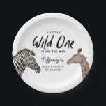 Safari Animals Baby Shower Gender Neutral Paper Plates<br><div class="desc">Cute safari theme baby shower paper plate featuring illustration of a zebra and giraffe. Perfect animal theme shower for a boy or girl shower.</div>