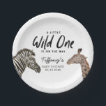 Safari Animals Baby Shower Gender Neutral Paper Plates<br><div class="desc">Cute safari theme baby shower paper plate featuring illustration of a zebra and giraffe. Perfect animal theme shower for a boy or girl shower.</div>