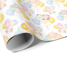 Safari Animals Baby Shower Gift Wrapping Paper