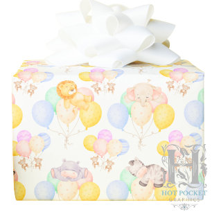 Safari Animals Baby Shower Gift Wrapping Paper