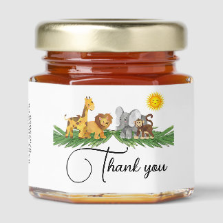 Safari Animals Baby Shower  Honey Jar Favors