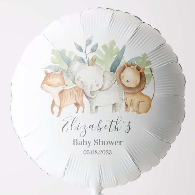 Safari Animals Baby Shower I Birthday Party Balloon (Front)