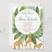 Safari animals baby shower invitation (Front)