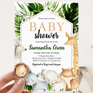 Safari Animals Baby Shower Invitation
