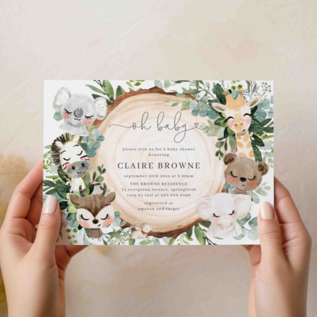 Safari Animals Baby Shower Invitation (Creator Uploaded)