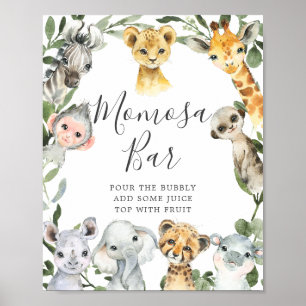 Safari Animals Baby Shower Mimosa Bar Sign