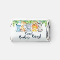 Safari animals baby shower mini hershey wrapper. hershey's miniatures