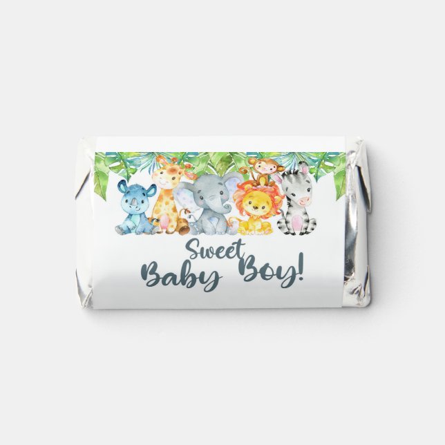 Safari animals baby shower mini hershey wrapper. hershey's miniatures (Front)