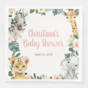 Safari Animals Baby Shower Napkins