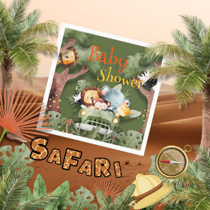 Safari Animals Baby Shower Napkins