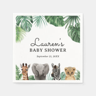 Safari Animals Baby Shower Napkins