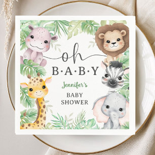 Safari Animals Baby Shower Oh Baby Tropical Jungle Napkins