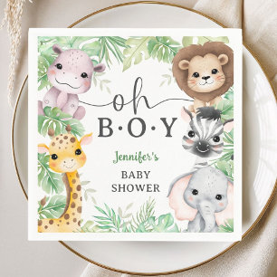Safari Animals Baby Shower Oh Boy Tropical Jungle Napkins