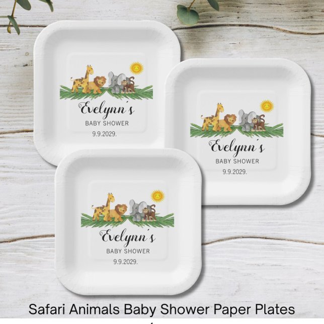 Safari Animals Baby Shower  Paper Plates (Creator Uploaded)