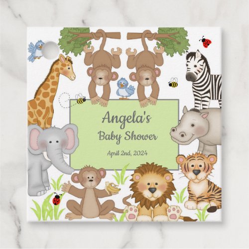 Safari Animals Baby Shower Party Gift Favor Tags