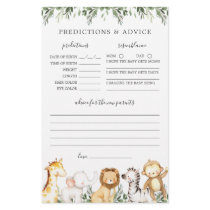 Safari Animals Baby Shower Predictions and Advice