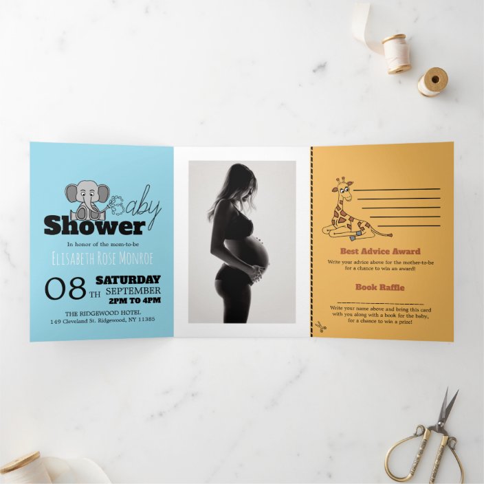 folded baby shower invitations