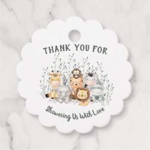 Safari Animals Baby Shower Thank You Favor Tags