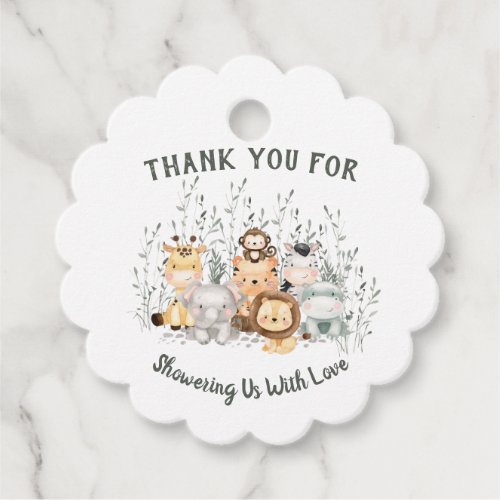 Safari Animals Baby Shower Thank You Favor Tags