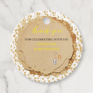 Safari Animals Baby Shower Thank You Favor Tags