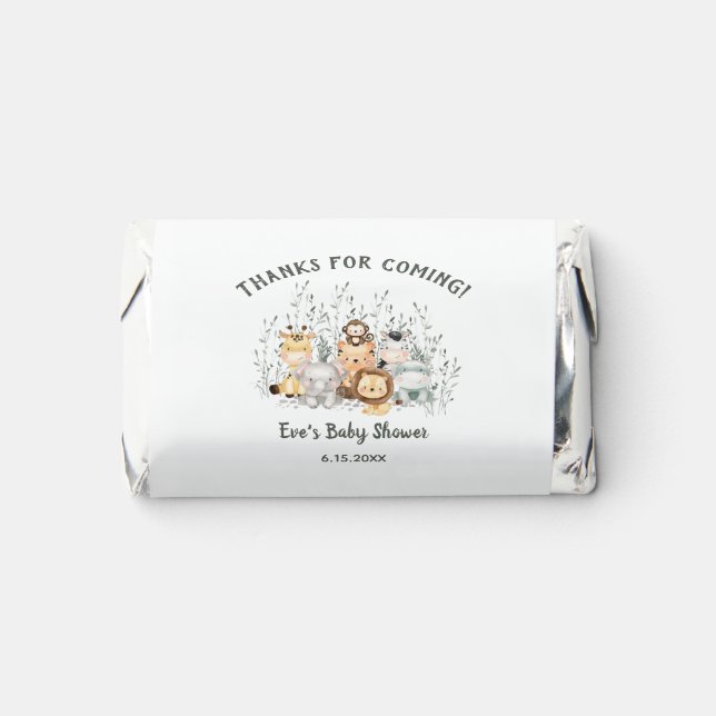 Safari Animals Baby Shower Thanks For Coming Hershey's Miniatures (Front)