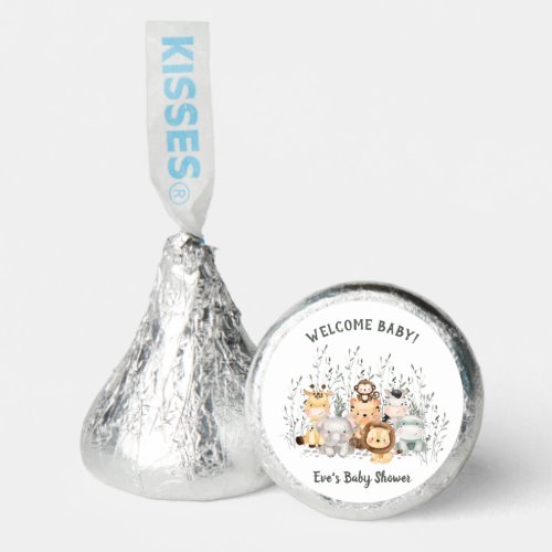 Safari Animals Baby Shower Welcome Baby Hersheys Kisses