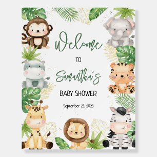 Safari Animals Baby Shower Welcome Sign