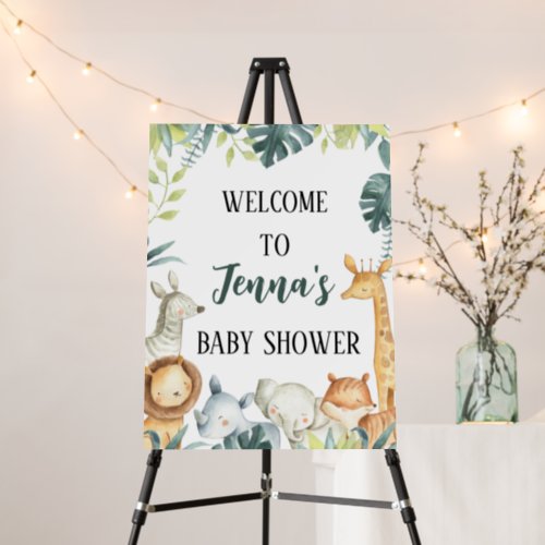 Safari Animals Baby Shower Welcome Sign