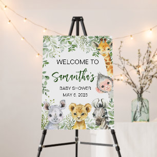 Safari Animals Baby Shower Welcome Sign