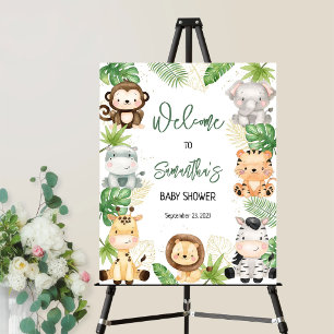 Safari Animals Baby Shower Welcome Sign
