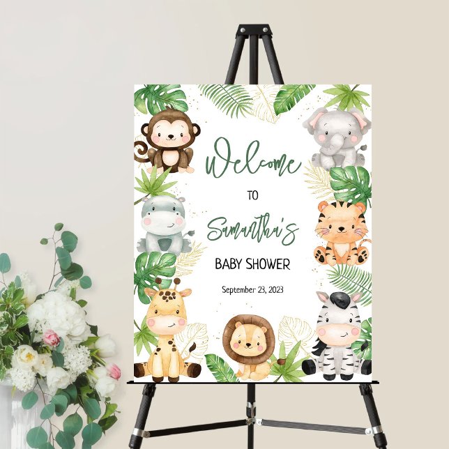 Safari Animals Baby Shower Welcome Sign (Creator Uploaded)