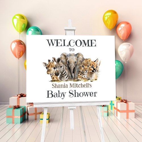 Safari Animals Baby Shower Welcome Sign
