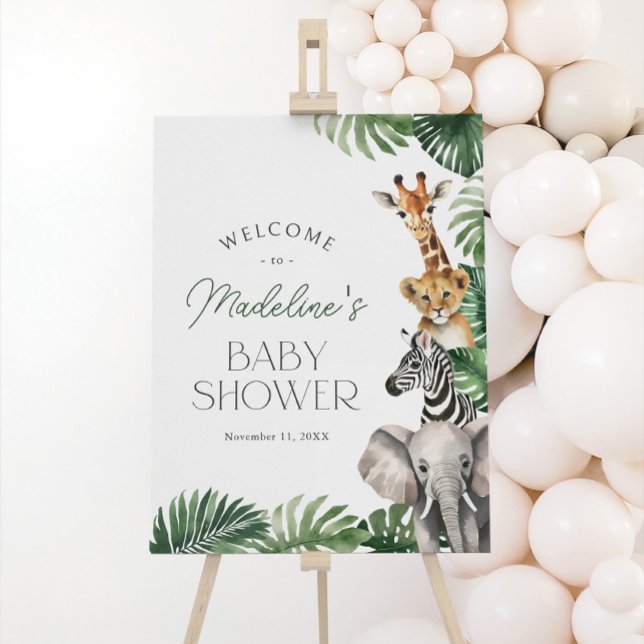 Safari Animals Baby Shower Welcome Sign (Creator Uploaded)