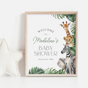 Safari Animals Baby Shower Welcome Sign
