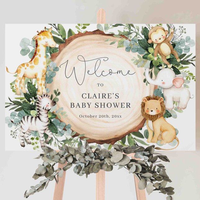 Safari Animals Baby Shower Welcome Sign Foam Board (Creator Uploaded)