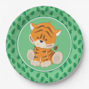 Safari Animals Baby Tiger Paper Plates