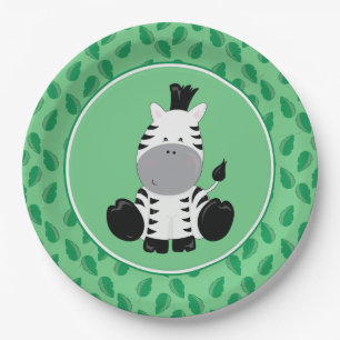 Safari Animals Baby Zebra Paper Plates