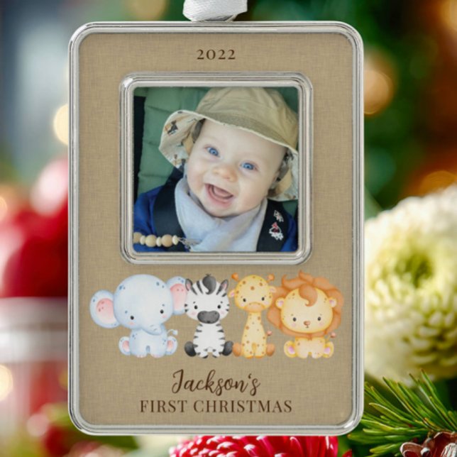 Safari Animals Baby's First  Christmas Ornament (Creator Uploaded)